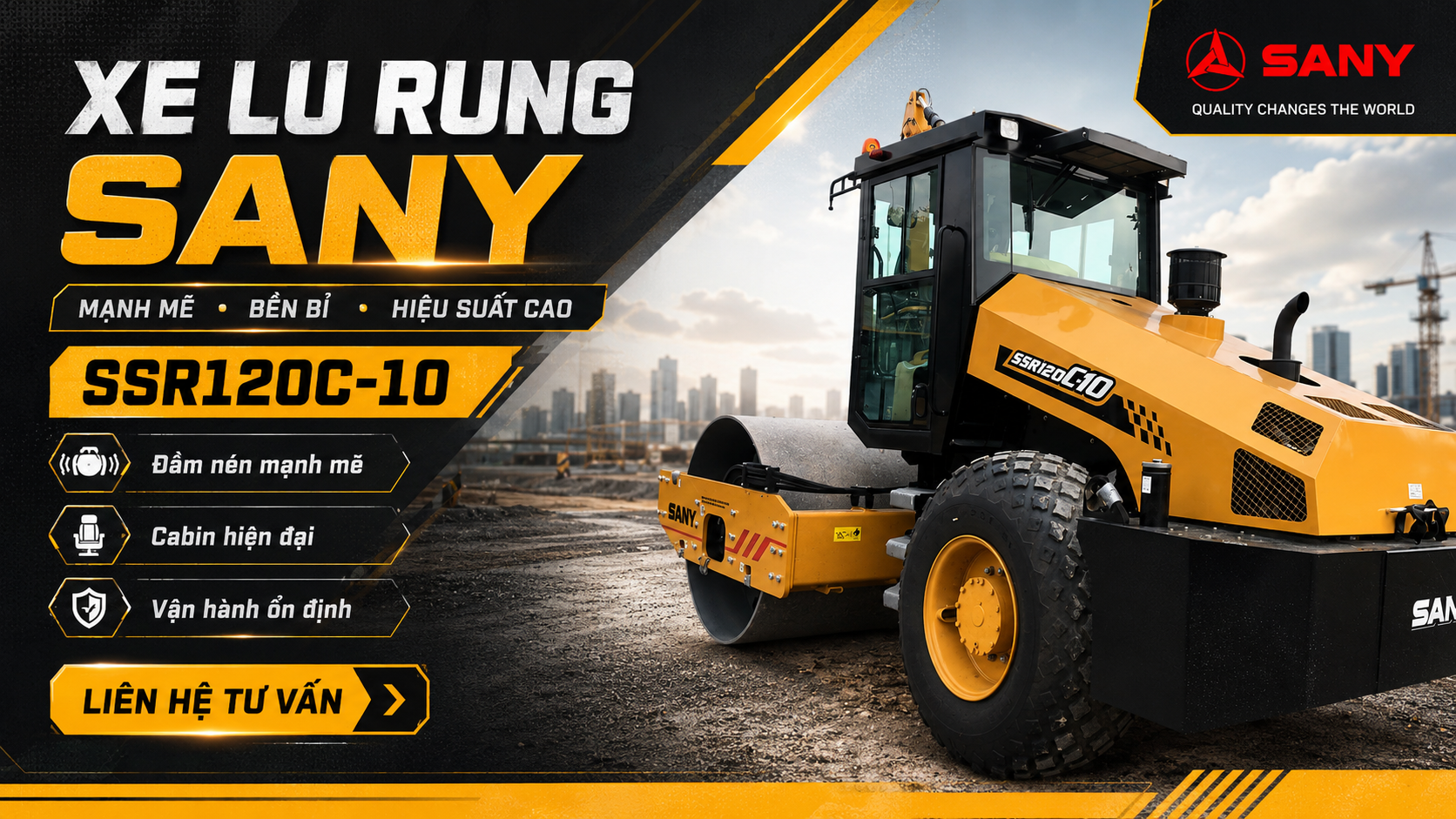 Xe Lu Rung SANY: Bảng Giá & Thông Số Kỹ Thuật Mới Nhất 2026 1 xe lu rung sany